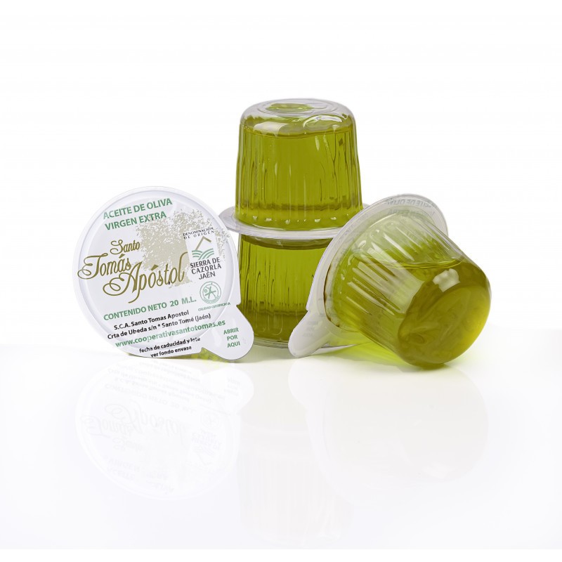AOVE con D.O. "Sierra Cazorla" Caja de 300 monodosis de 20 ml.